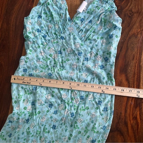 Skylar + Madison Floral Maxi Dress Sky blue boho Cottagecore v neck medium - Picture 7 of 9